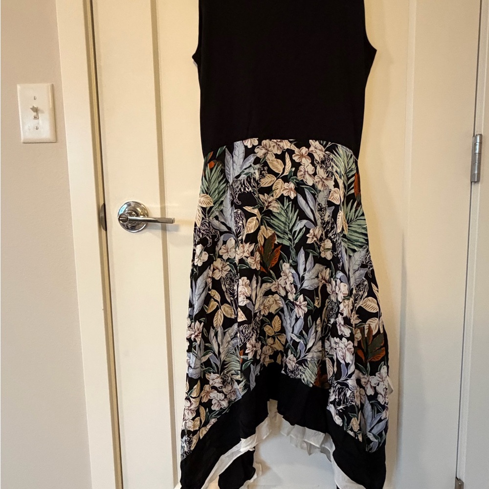 Maje Sleeveless High-Low Floral Dress
